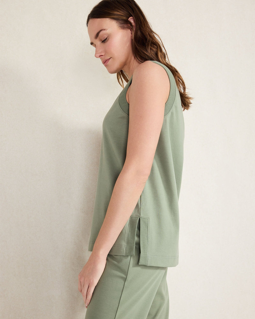 ORGANIC COTTON INTERLOCK SLEEVELESS TUNIC | Talbots sale