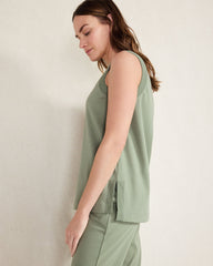 ORGANIC COTTON INTERLOCK SLEEVELESS TUNIC | Talbots sale