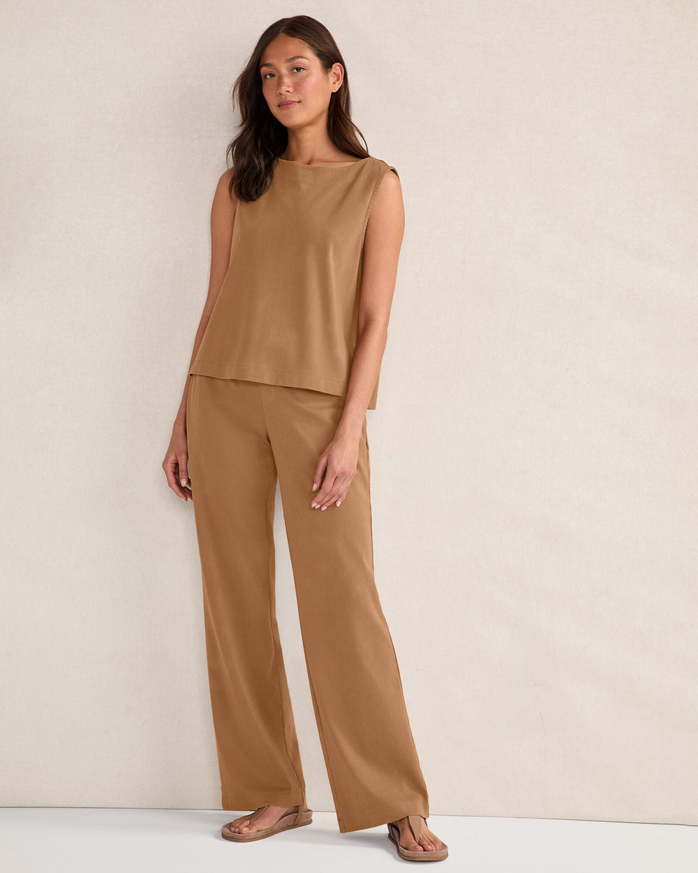 ORGANIC COTTON INTERLOCK BOOT CUT PANTS | Talbots US