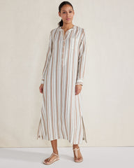 ORGANIC COTTON GAUZE STRIPED DRESS | Talbots US