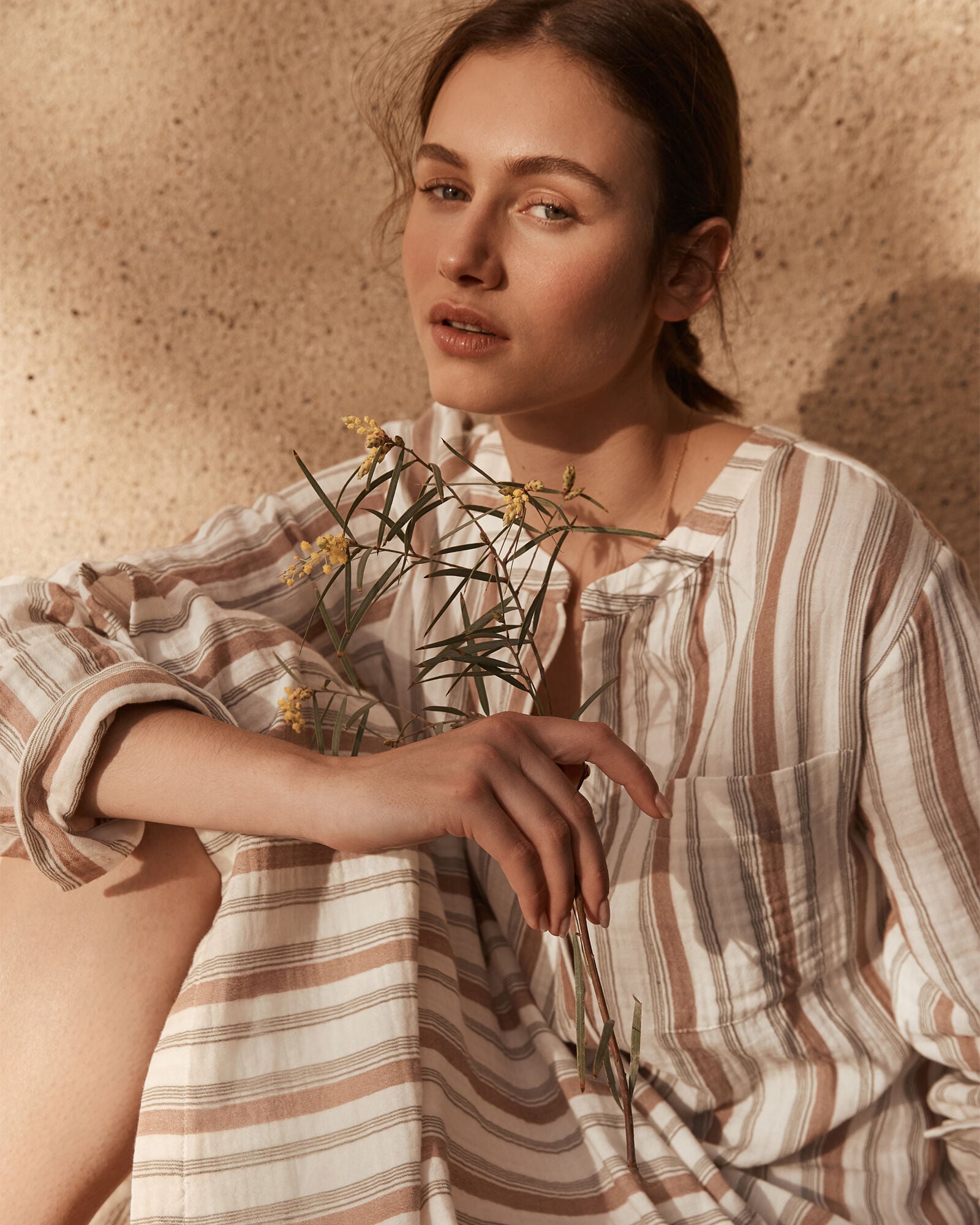 ORGANIC COTTON GAUZE STRIPED DRESS | Talbots US