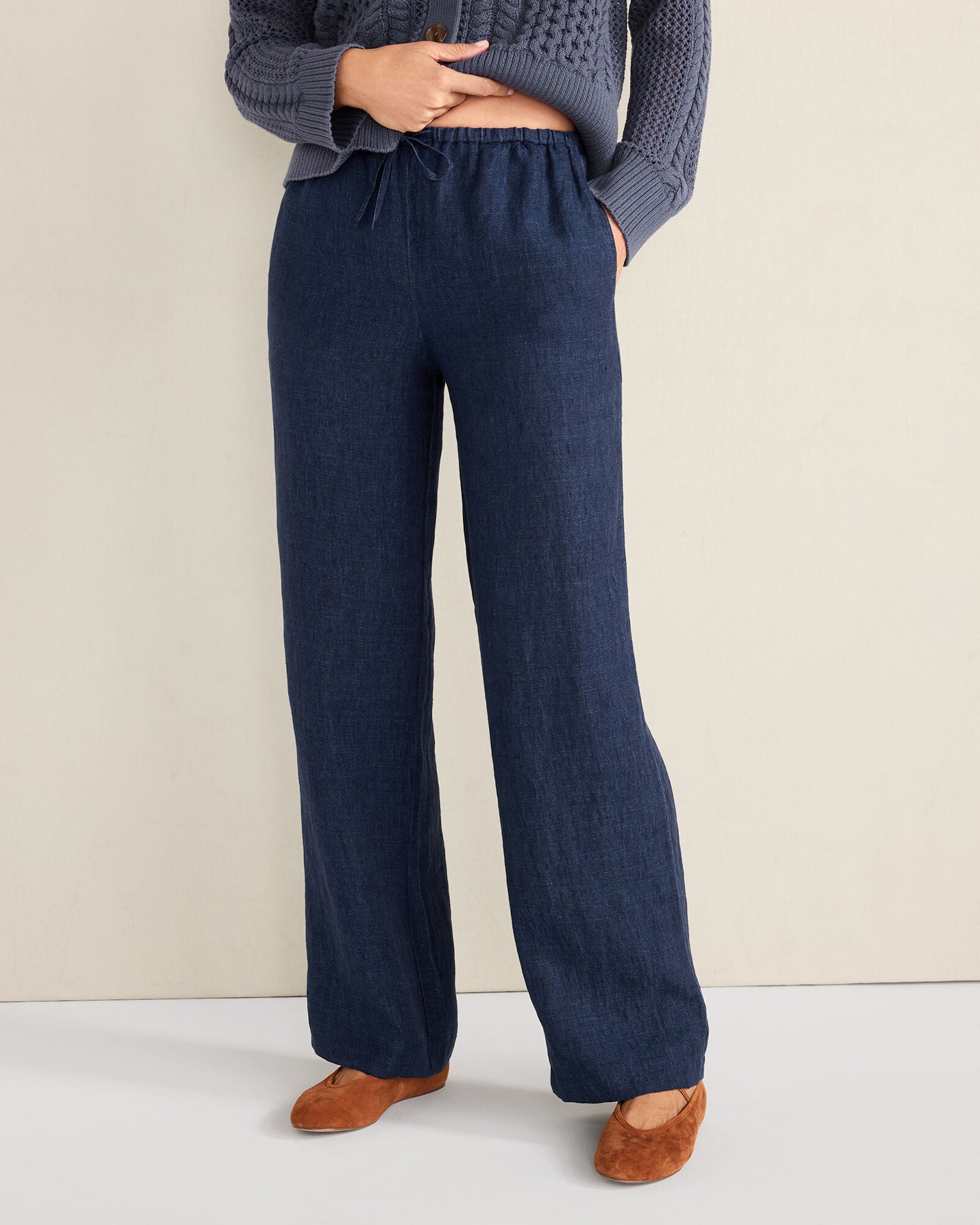 LINEN STRAIGHT LEG PANTS | Talbots US