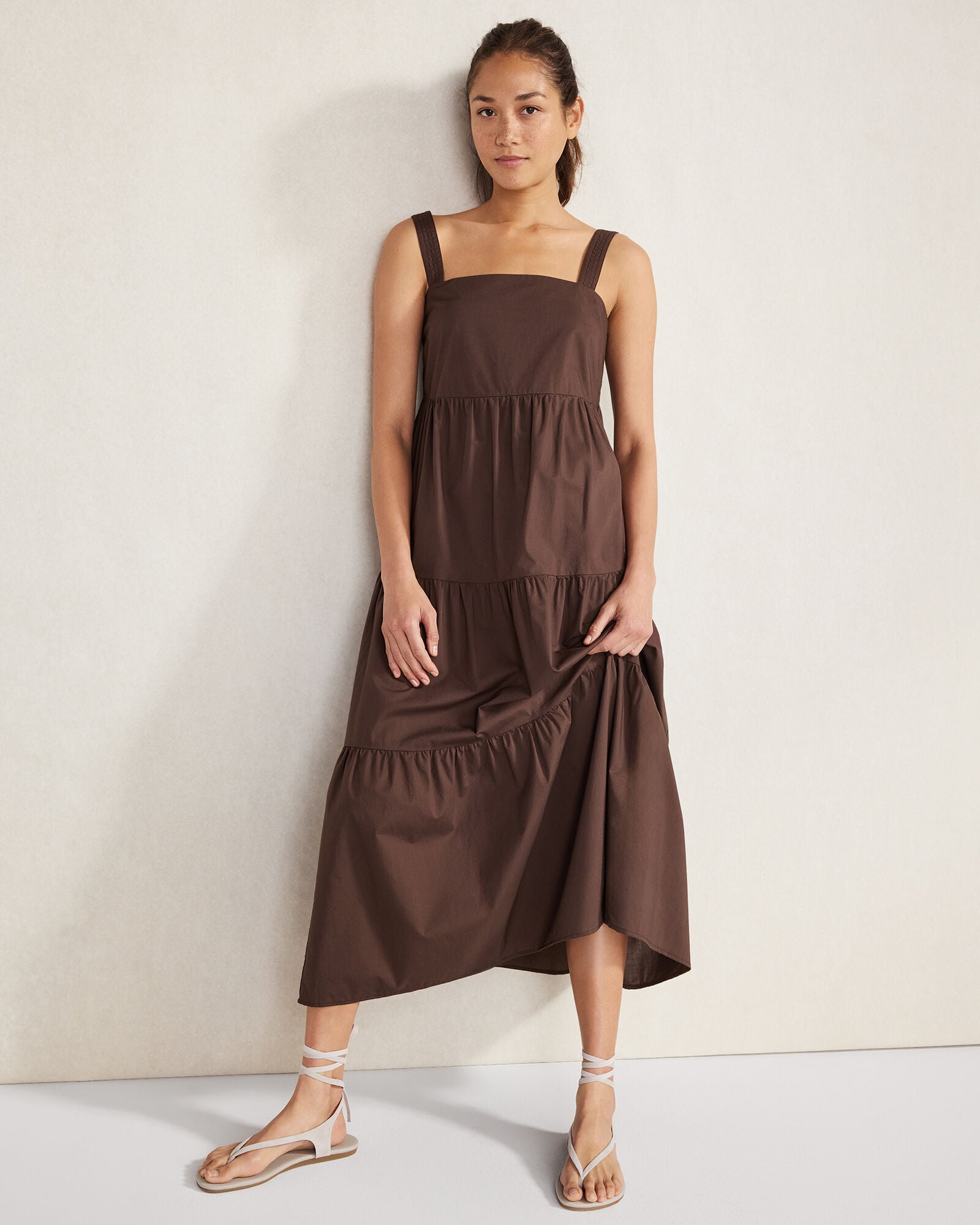 ORGANIC COTTON POPLIN MIDI DRESS | Talbots online