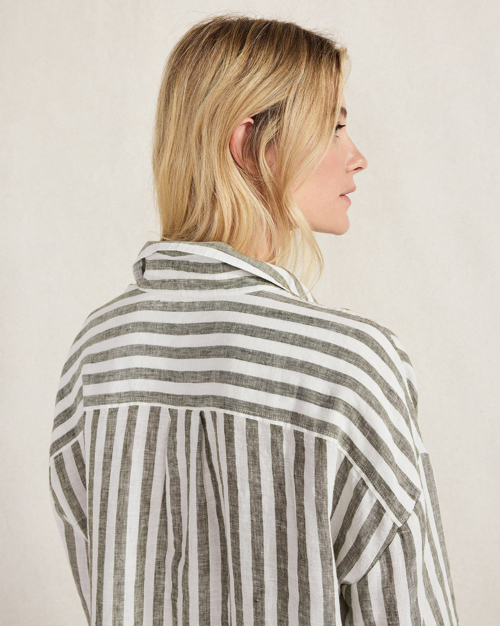 LINEN STRIPED BOXY SHIRT | Talbots US