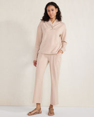 FLEECE PINTUCK CROPPED WIDE LEG PANTS | Talbots on sale