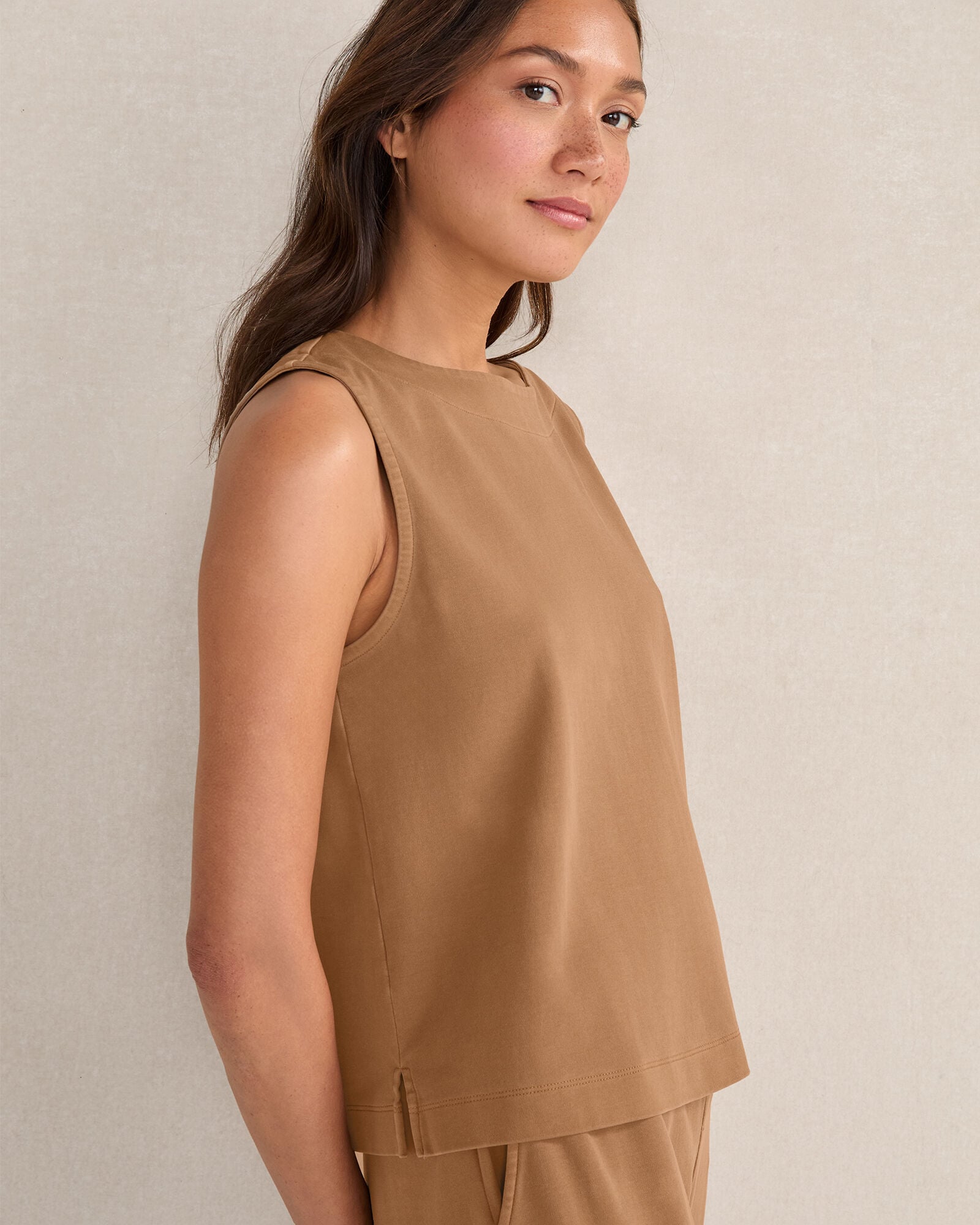 ORGANIC COTTON INTERLOCK SLEEVELESS TOP | Talbots near me