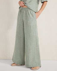LINEN WIDE LEG PANTS | Talbots online