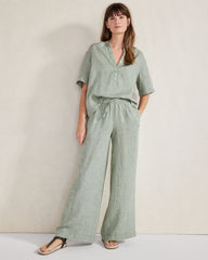 LINEN WIDE LEG PANTS | Talbots online