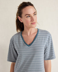 ORGANIC COTTON JERSEY TONAL STRIPE SLEEP DRESS | Talbots discount