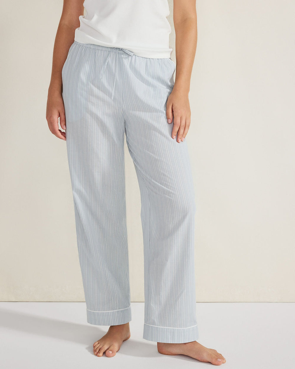 ORGANIC COTTON POPLIN STRIPED PAJAMA PANTS | Talbots outlet
