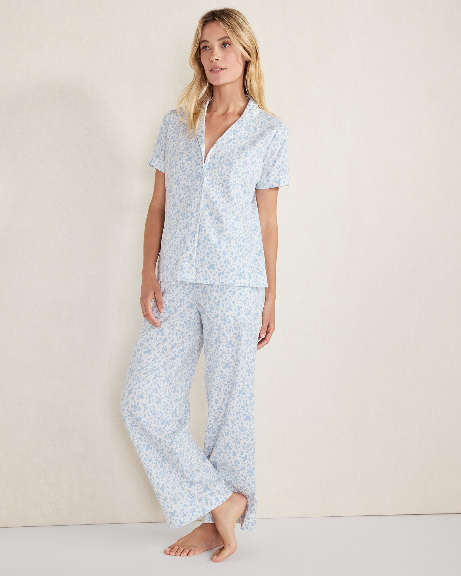 ORGANIC COTTON JERSEY MIRAGE PAJAMA SHIRT | Talbots for sale