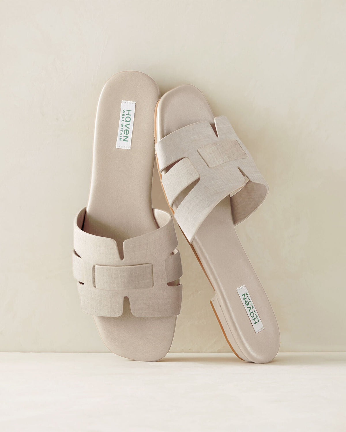 LINEN THREADED CUT-OUT SLIDES | Talbots online
