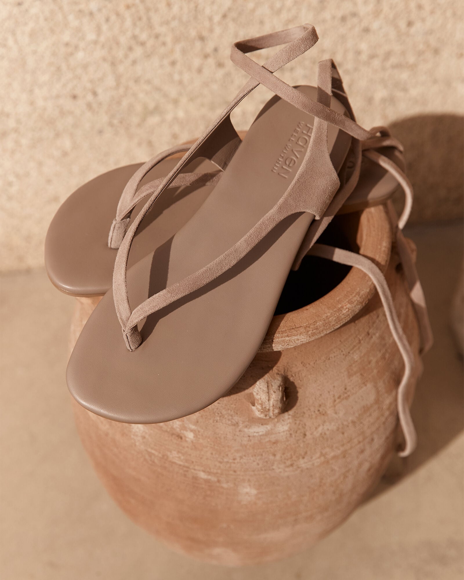 SUEDE WRAP-UP THONG SANDALS | Talbots outlet