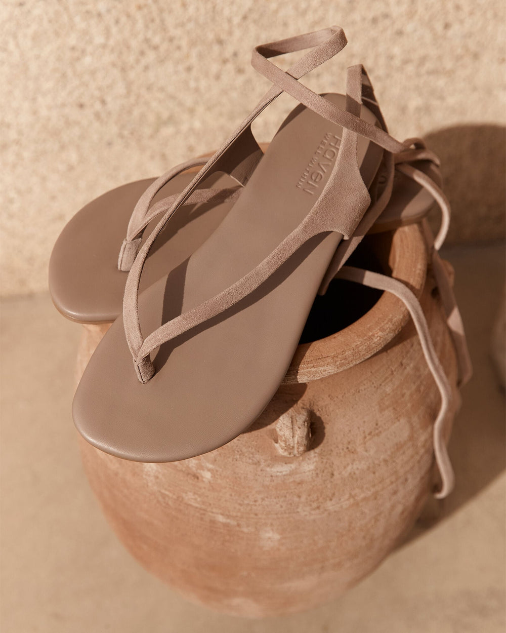 SUEDE WRAP-UP THONG SANDALS | Talbots outlet