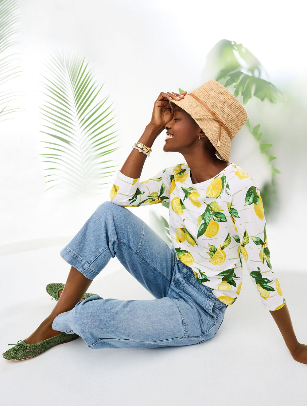BATEAU NECK TEE - LUSCIOUS LEMONS | Talbots for sale
