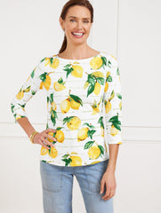 BATEAU NECK TEE - LUSCIOUS LEMONS | Talbots for sale