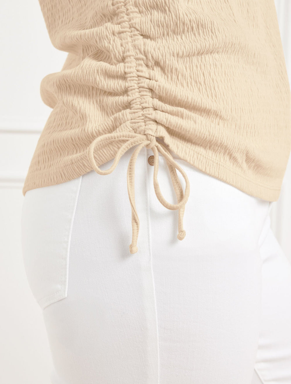 RUCHED CREWNECK TEE | Talbots for sale
