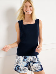 OTTOMAN SQUARE NECK SHELL | Talbots sale