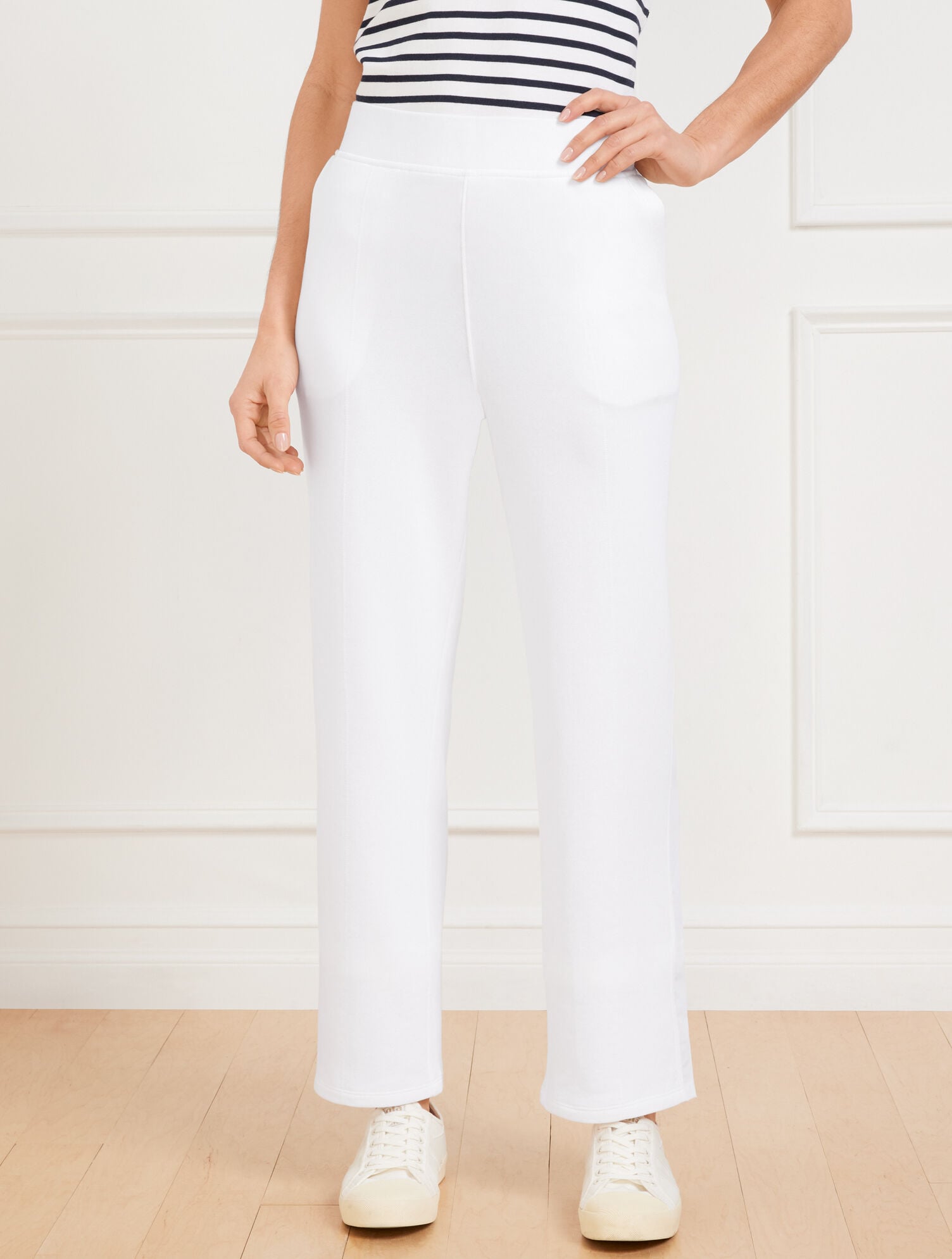 STRAIGHT LEG SEASIDE FRENCH TERRY PANTS | Talbots online