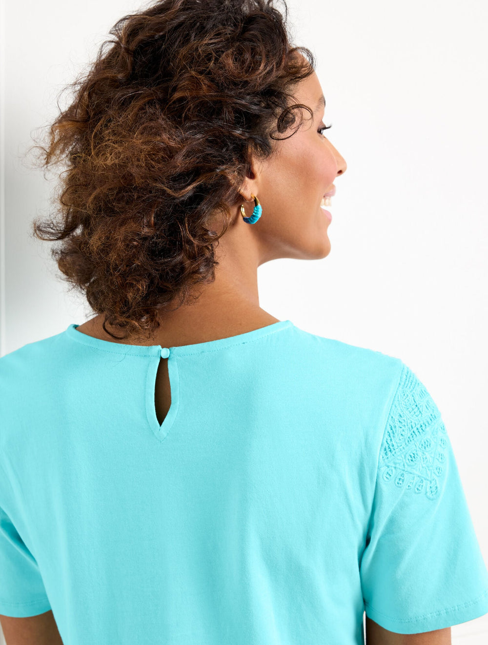 LACE TRIM CREWNECK TEE | Talbots outlet