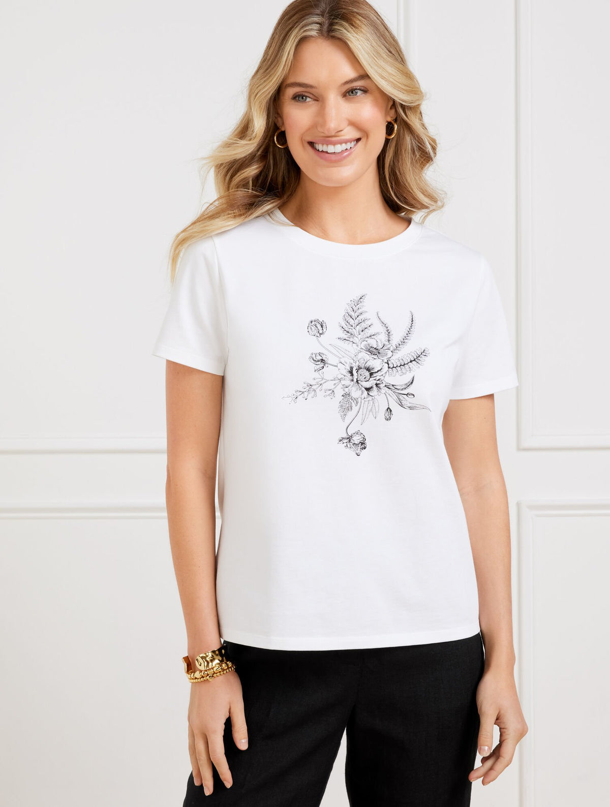 CREWNECK TEE - FLORAL | Talbots sale