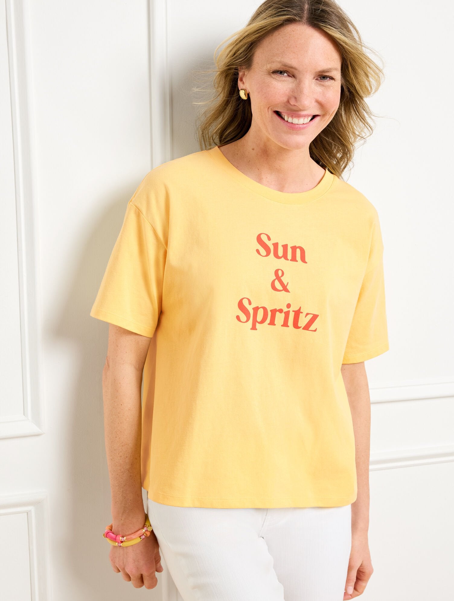 BOXY CREWNECK TEE - SUN SPRITZ | Talbots sale