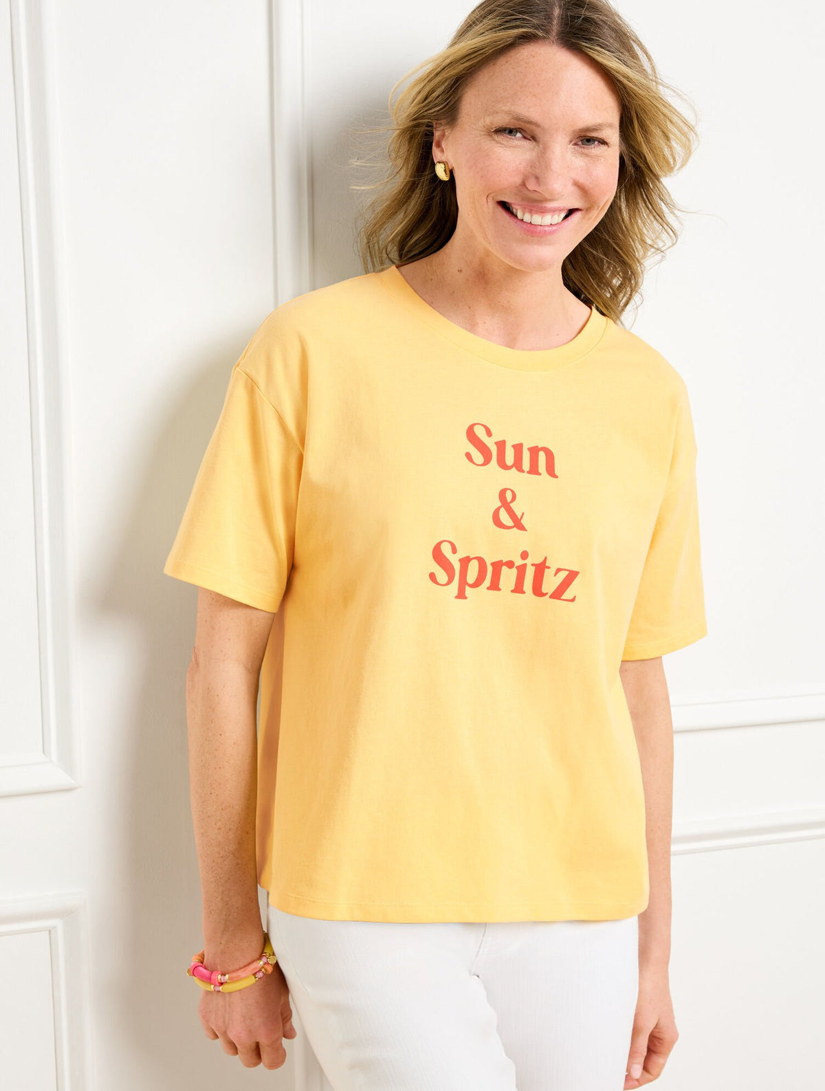 BOXY CREWNECK TEE - SUN SPRITZ | Talbots sale