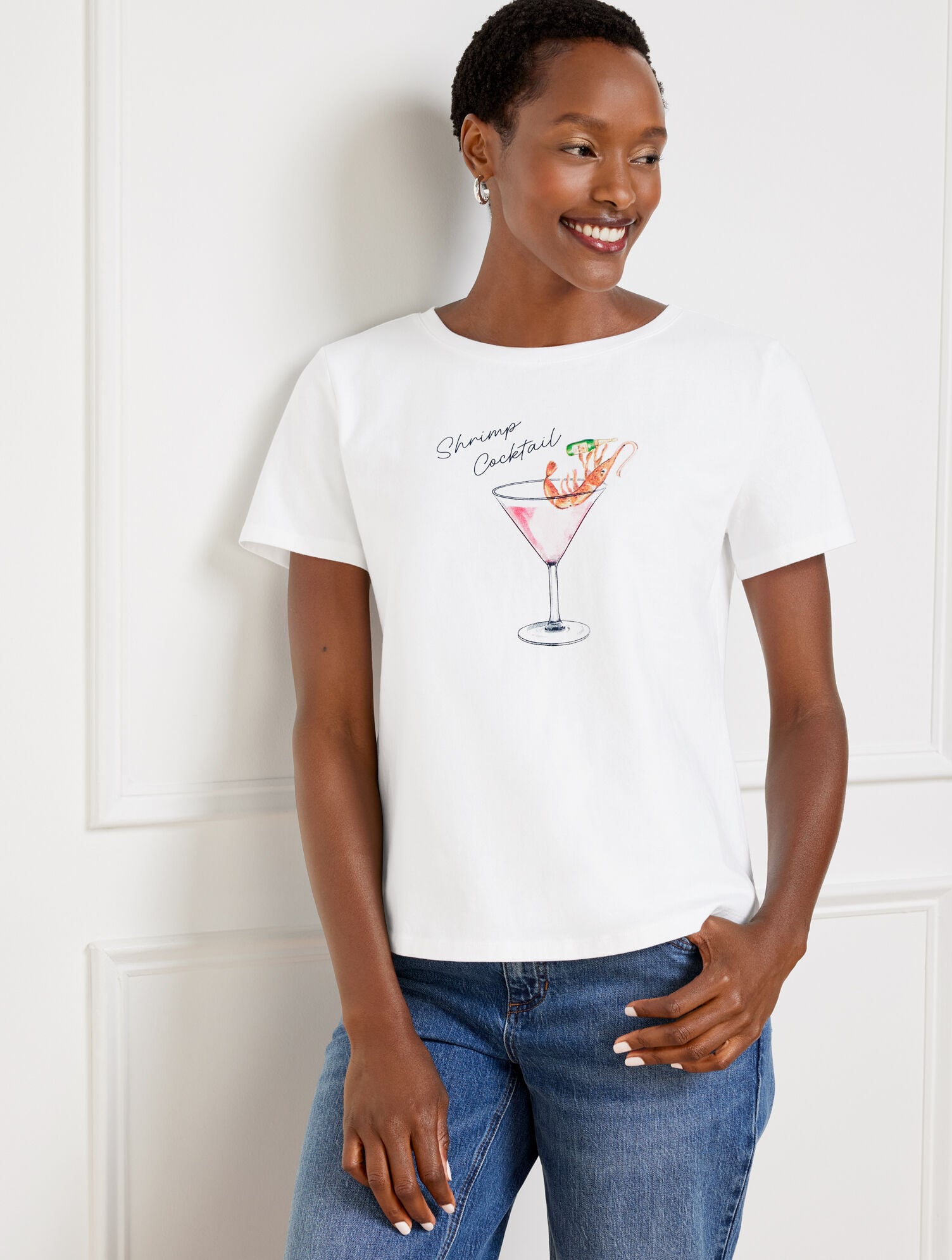 CREWNECK TEE - SHRIMP COCKTAIL | Talbots on sale