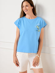 DOLMAN CREWNECK TEE - LIMONCELLO | Talbots outlet