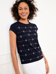 EMBELLISHED CREWNECK TEE | Talbots online
