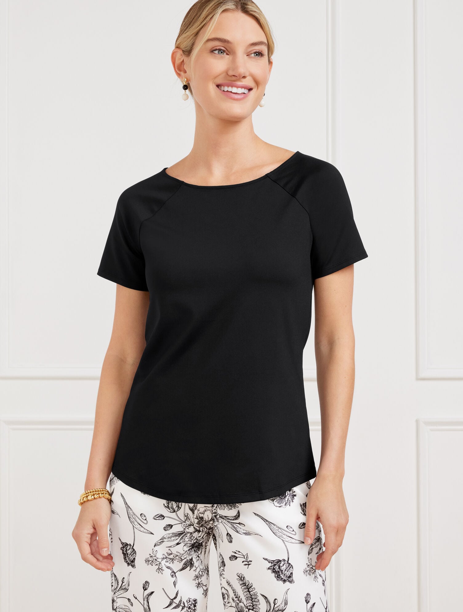 EFFORTLESS JERSEY BATEAU NECK TEE | Talbots US