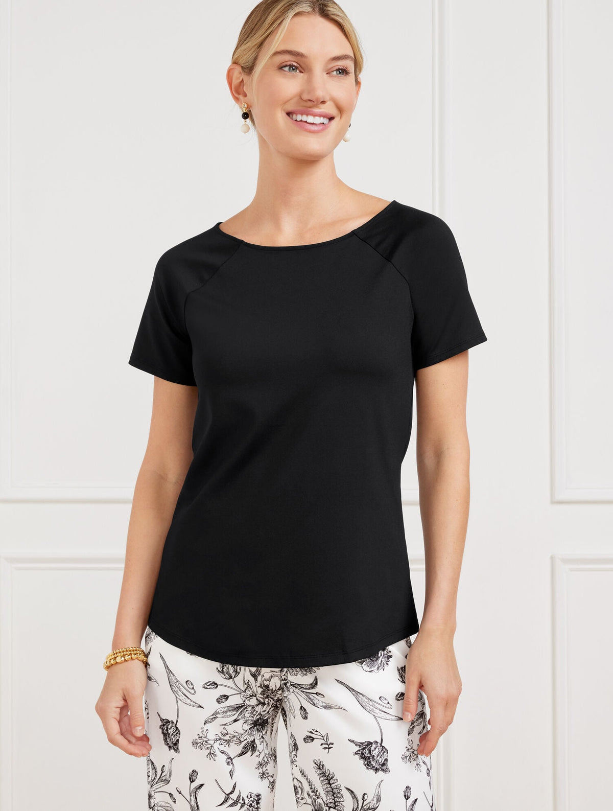 EFFORTLESS JERSEY BATEAU NECK TEE | Talbots US