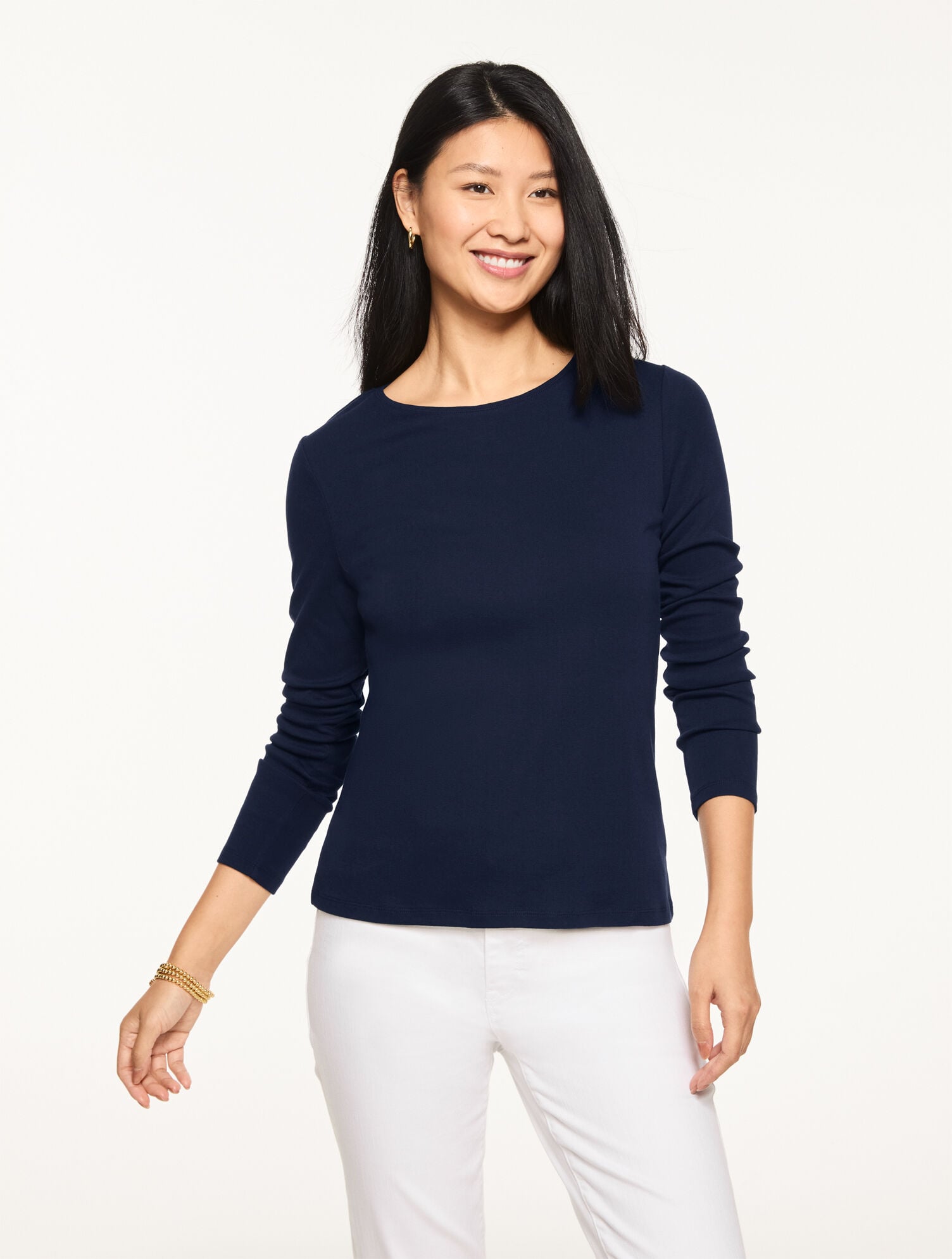 LONG SLEEVE CREWNECK TEE | Talbots sale