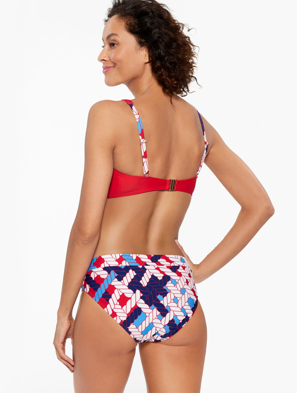 AQUA CLUB V-NECK BIKINI TOP - NAUTICAL VIBES | Talbots for sale