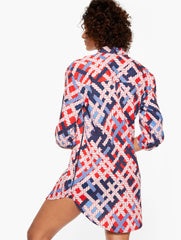AQUA CLUB GAUZE SHIRT COVER-UP - NAUTICAL VIBES | Talbots outlet