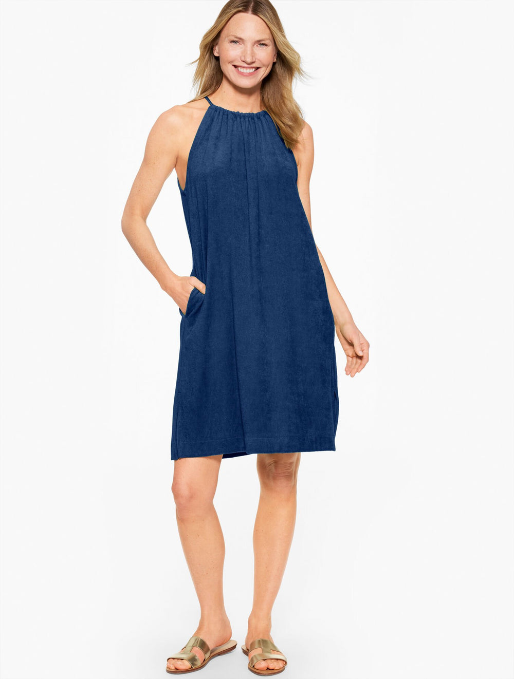 AQUA CLUB TERRY GATHERED DRESS COVER-UP | Talbots sale