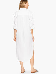 AQUA CLUB GAUZE LONG SHIRT COVER-UP | Talbots US