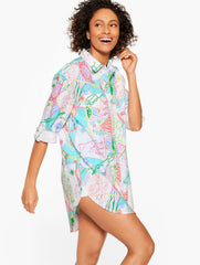 AQUA CLUB GAUZE SHIRT COVER-UP - CÔTE D'AZUR | Talbots for sale