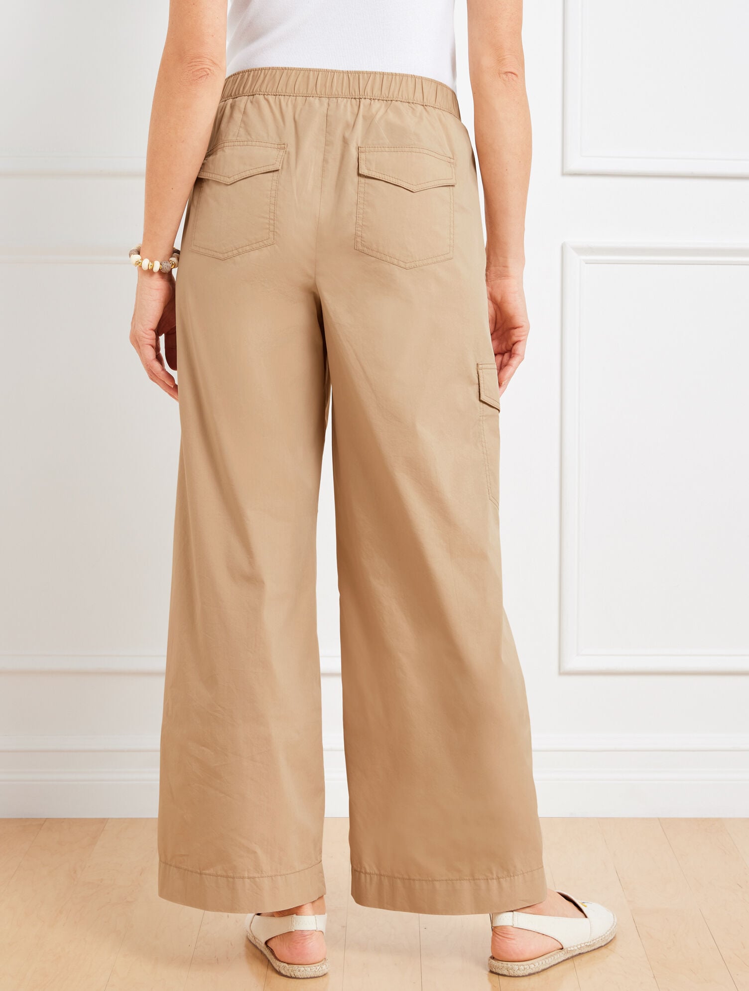 WIDE LEG CARGO POPLIN PANTS | Talbots near me