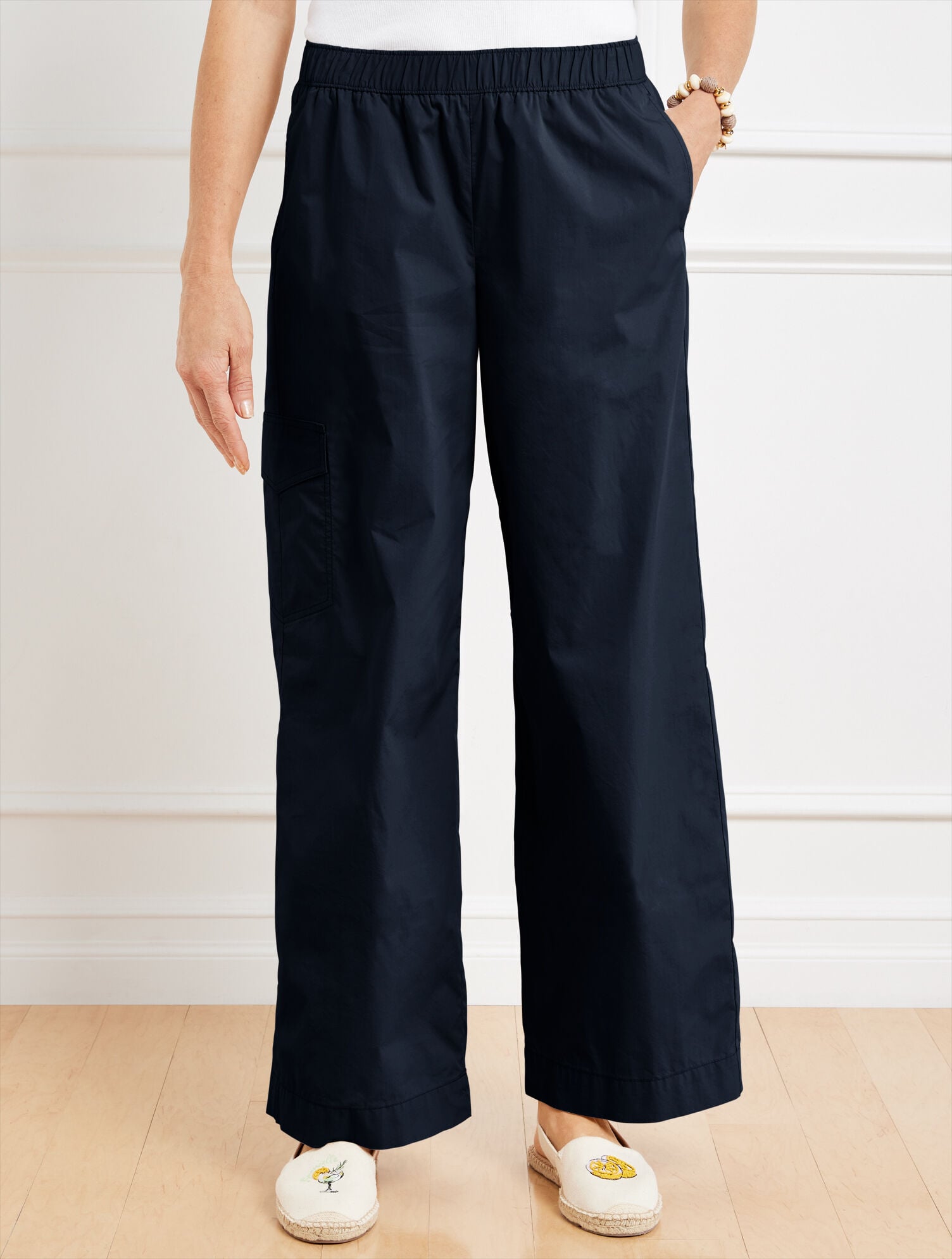 WIDE LEG CARGO POPLIN PANTS | Talbots near me