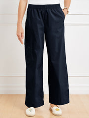 WIDE LEG CARGO POPLIN PANTS | Talbots near me
