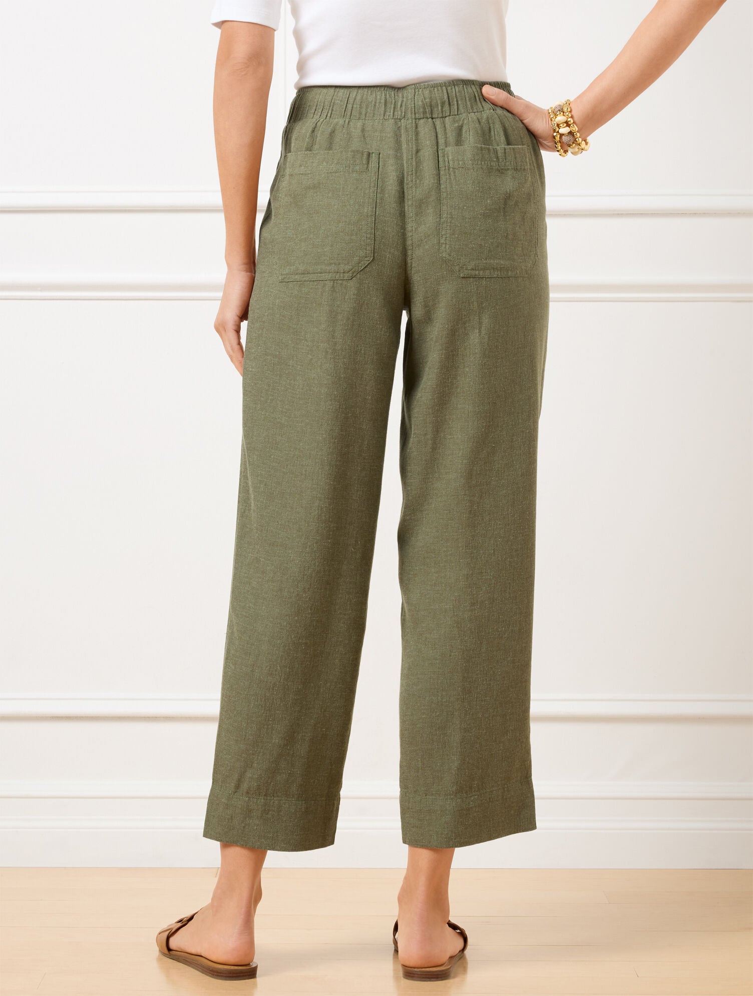 STRAIGHT CROP DRAWSTRING PANTS | Talbots for sale