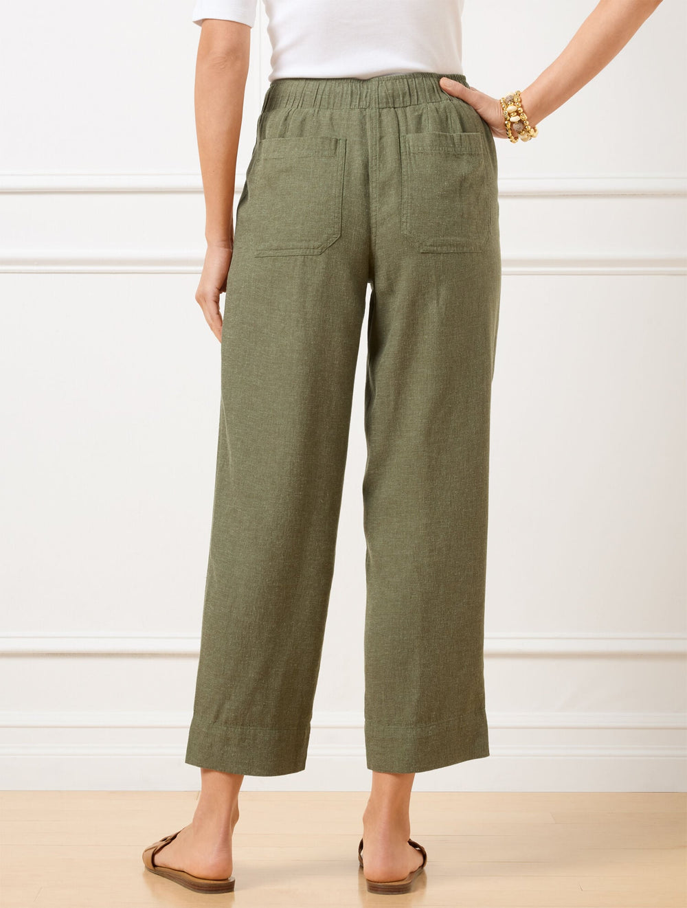 STRAIGHT CROP DRAWSTRING PANTS | Talbots for sale
