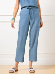 STRAIGHT CROP DRAWSTRING PANTS | Talbots for sale