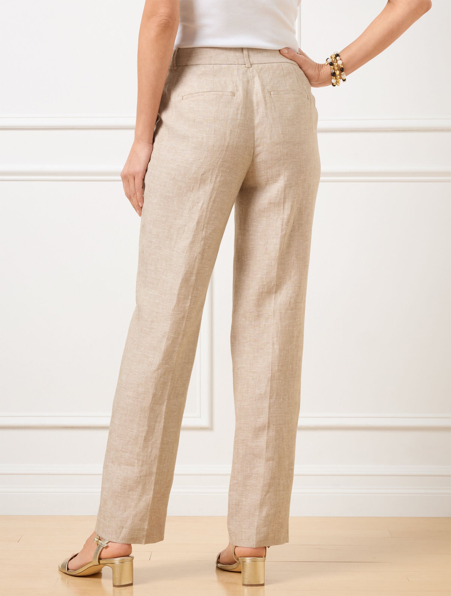 TALBOTS SOUTHAMPTON STRAIGHT LEG LINEN PANTS | Talbots on sale