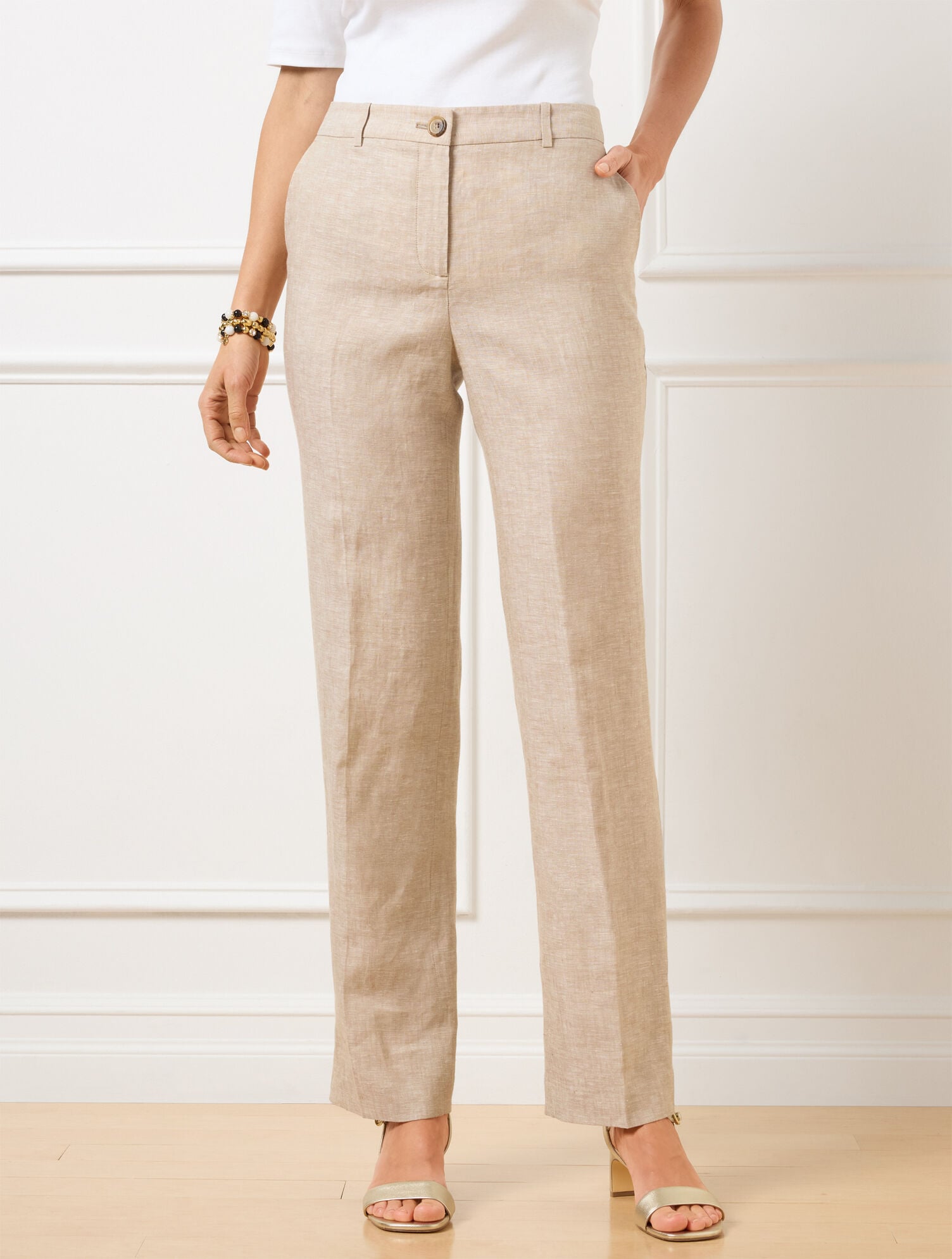 TALBOTS SOUTHAMPTON STRAIGHT LEG LINEN PANTS | Talbots on sale