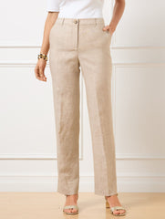 TALBOTS SOUTHAMPTON STRAIGHT LEG LINEN PANTS | Talbots on sale