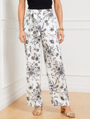 WIDE LEG PULL-ON PANTS - PETAL POETRY | Talbots outlet