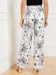 WIDE LEG PULL-ON PANTS - PETAL POETRY | Talbots outlet