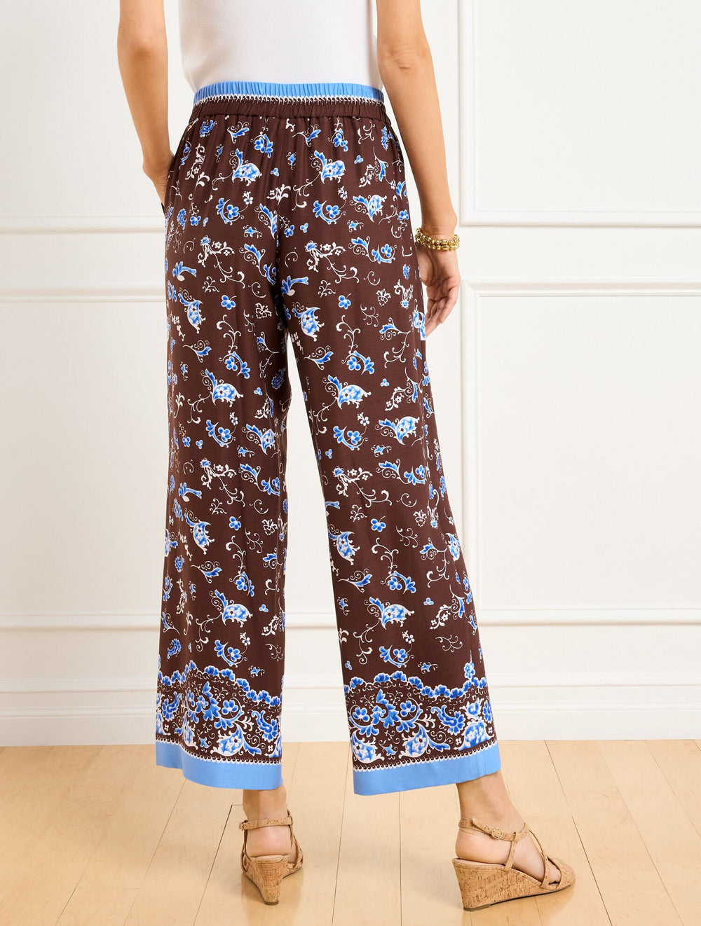 WIDE CROP PULL-ON PANTS - SPLENDID SWIRLS | Talbots discount
